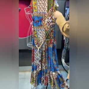 Calvin Kline maxi dress -Colorful-sleeveless-very chic on-Size M New With Tag